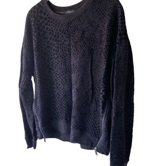 Rails Black Marlo Flocked Cobra
Pattern Side Zippers Cropped
Sweatshirt Top SZ M - Picture 6 of 13